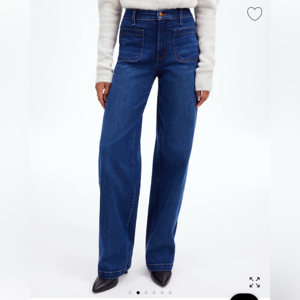 Madewell Emmett wide leg jean patch pocket edition Allentown wash